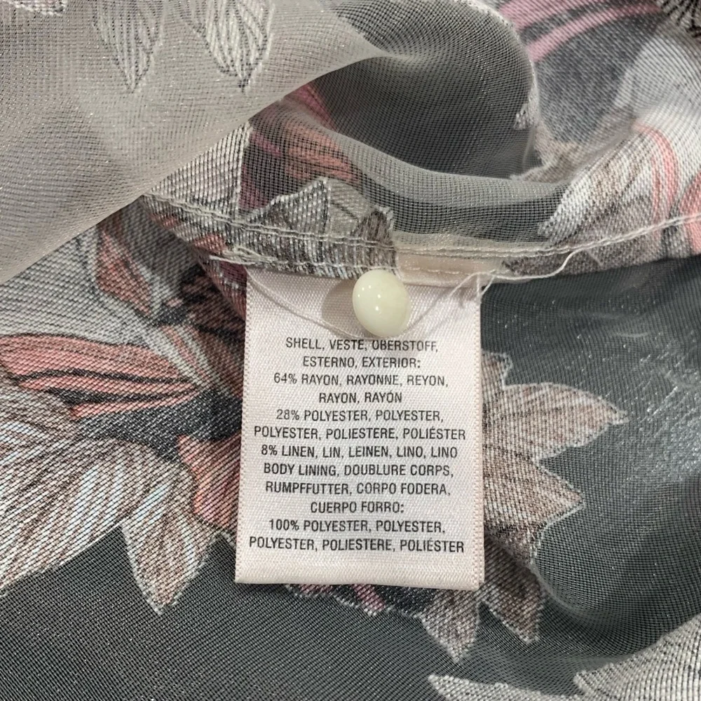 Anthropologie Moulinette Sœurs Floral Sheer Peplum Sleeveless Blouse Top 2 - Picture 7 of 7